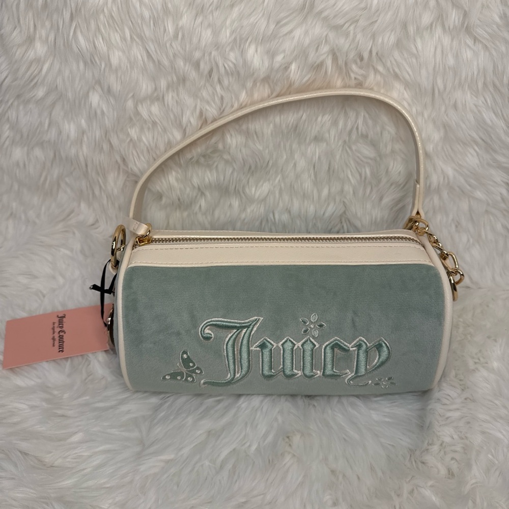 Juicy Couture Mint Green and Cream Shoulder Bag